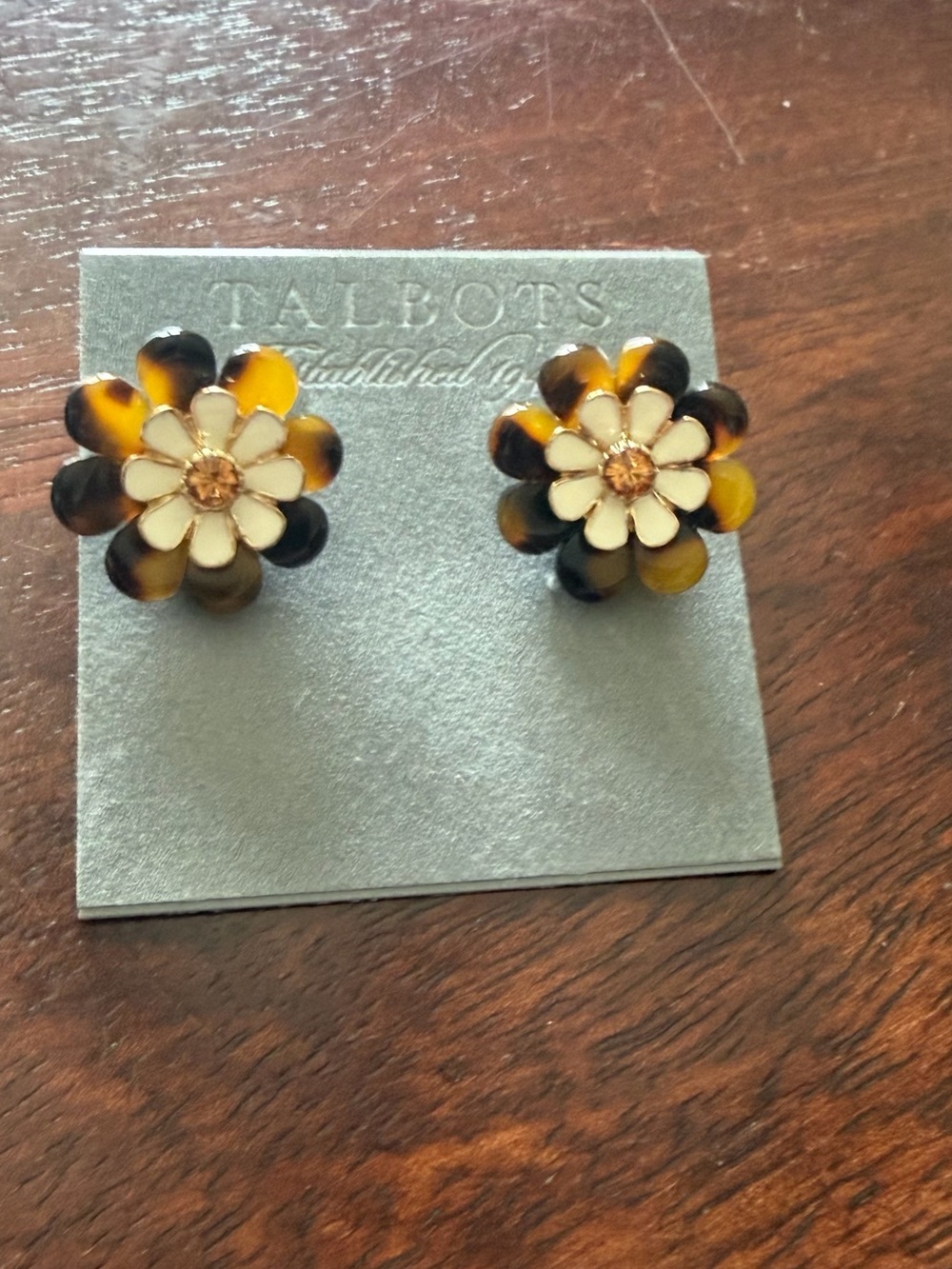Tortoise Flower Earrings from Talbots